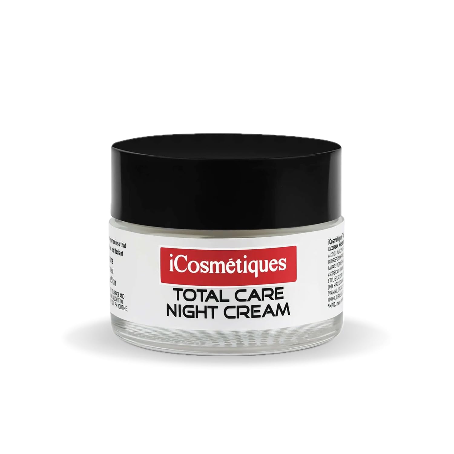 iCosmetiques Night Cream |Vitamins B3, C, E |Shea Butter & Glycerin |Deep Hydration & Glow |Lightweight Moisturizer for Radiant Skin |Mineral Oil & Silicone-Free |Unisex Total Care Formula |50g