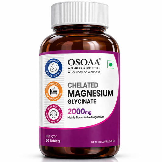 Chelated Magnesium Glycinate 2000mg Tablets â€“ 60 Tablets | High Absorption Magnesium Supplement for Muscle Recovery, Bone Health, Energy & Sleep Support | Non-GMO, Vegan & Easy to Absorb