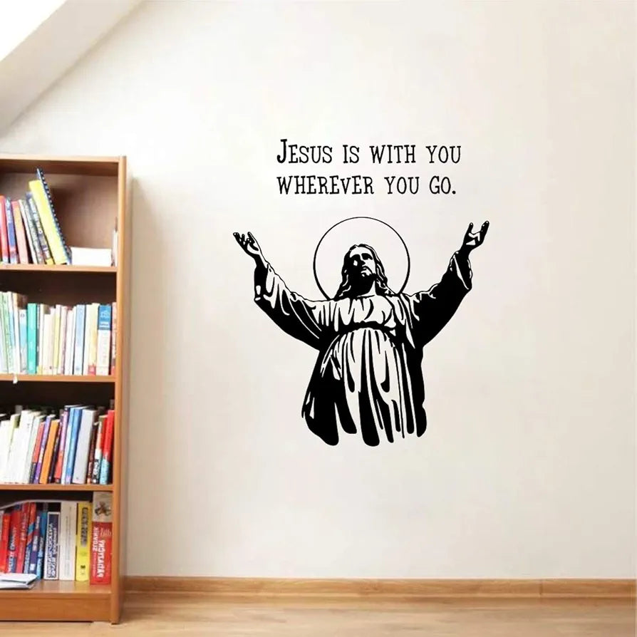 Decal O Decal Jesus is with You Wherever You Go Wall Stickers