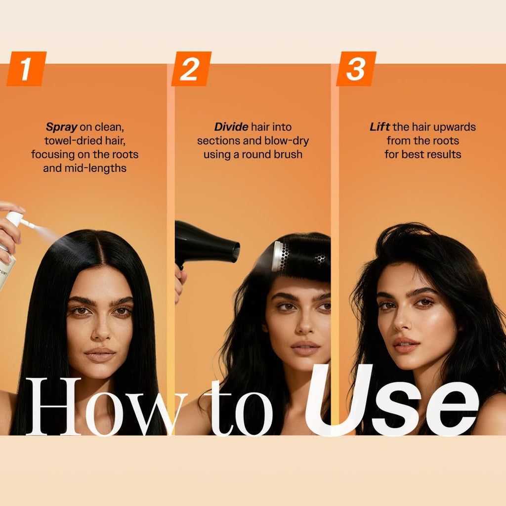 Bare Anatomy Root Lift & Volume Spray | Heat-Activated Hair Volumizer for Fine, Thin & Flat Hair | Instant Root Lift, Long-Lasting Body & Bounce | Humidity & Heat Resistant | 135ml