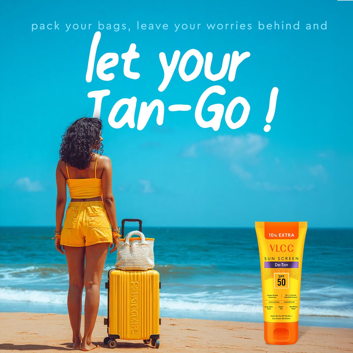 VLCC All Skin De-Tan SPF 50 PA+++ Sunscreen Gel Crème - 100g + 10g Extra | With Cucumber, Carrot, and Saxifraga Extracts | Enhances Glow, Protects from UVA, UVB Rays, and Help Reduce Dark Patches.