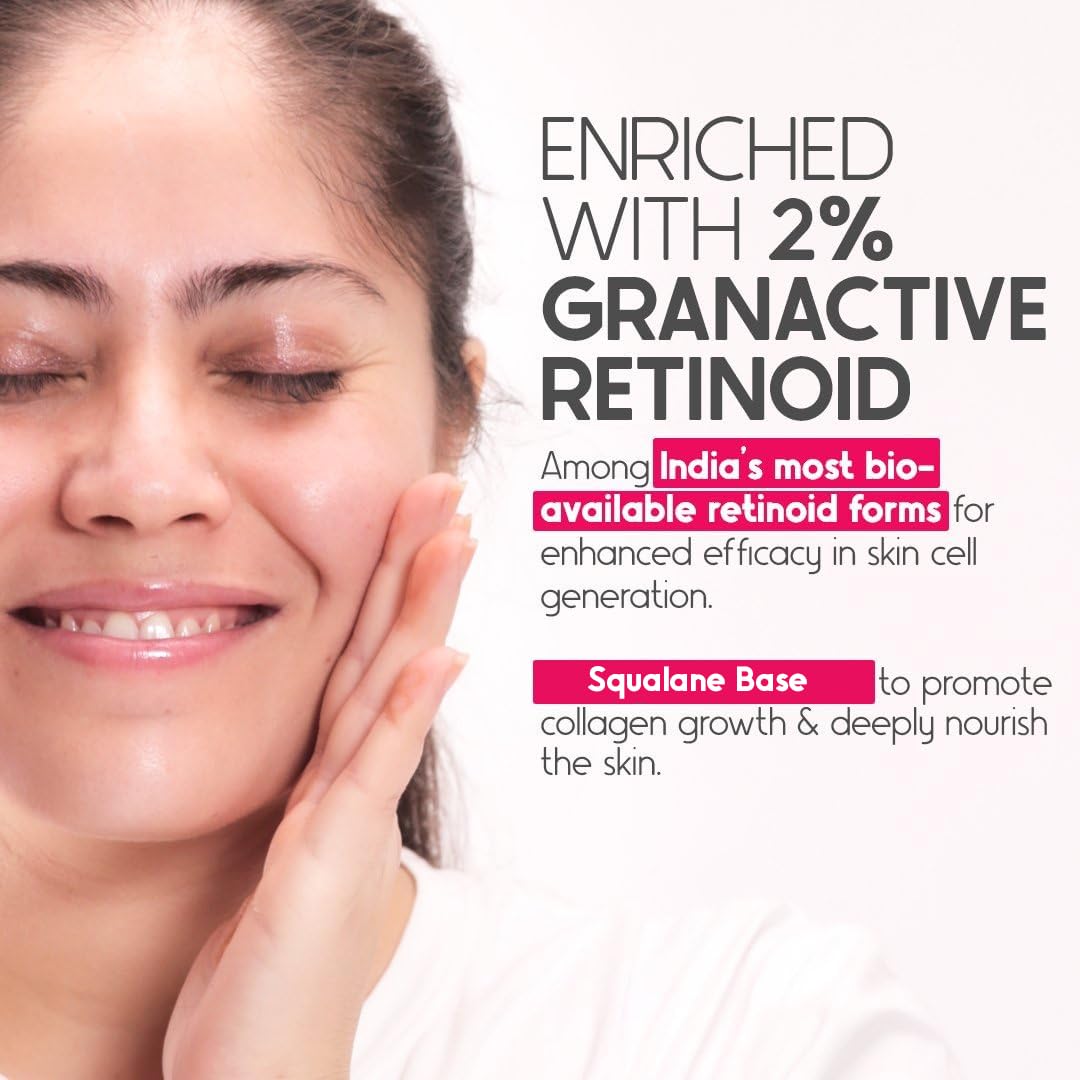 Cos-IQ 2% Vitamin A Granactive Retinoid in Squalane Face Serum | Only 4 Ingredients Vitamin-A Anti Ageing Retinol Night Serum for Wrinkles, Fine Lines & Acne | For Women & Men | 30ml