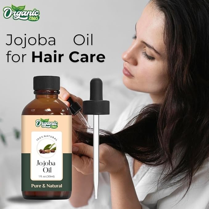 Organic Zing Jojoba Oil for Skin, Face, Hair Care, Aromatherapy, Diffuser, Conditioner - 30 Ml