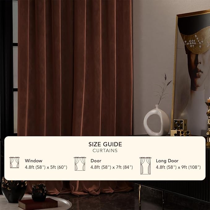 Stoa Paris Curtain for Home, Single pc Patterned Curtain for Door Colour Caramel Caress