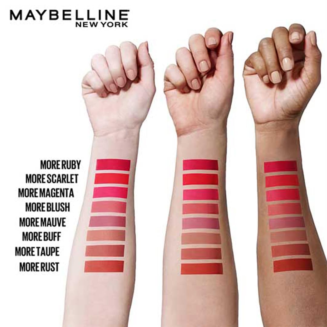 Maybelline New York Superstay Matte Ink Liquid Lipstick, Warrior | No budge bold color for 16H | Transferproof, Waterproof, Foodproof | Brown skin friendly