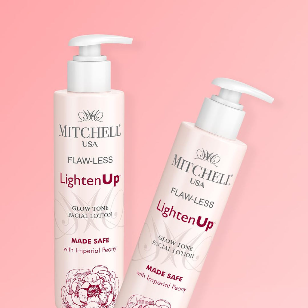 Mitchell USA Flawless Lighten Up Glow toner | hydrating face toner with imperial peony petal, alpha arbutin and vitamin E | Korean-inspired pore tightening and brightening toner for glowing skin | for women and men | 100 ml