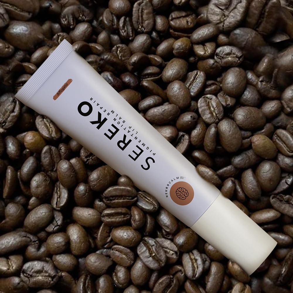 SEREKO Pigmentation Repair Lip Balm for Dark Lips With Kojic Acid, Vitamin C & Mango Seed Butter | Brightens Dark & Discoloration Lips, 24H Hydration, Lock Moisture | For Women & Men | Affogato - 8gm