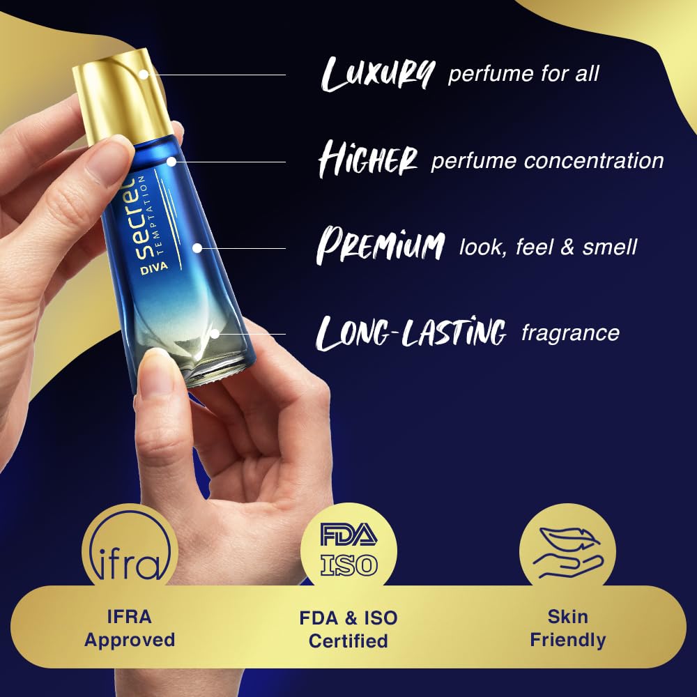Secret Temptation Diva Luxury Perfume for Women | Long Lasting Smell & Aromatic Woody Fragrance | Eau de Parfum - 50 ml