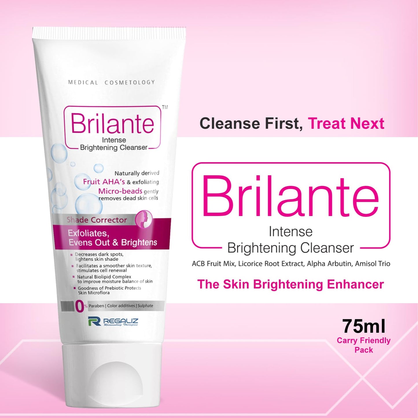 Regaliz Brilante Intense Brightening Cleanser - 75 gms