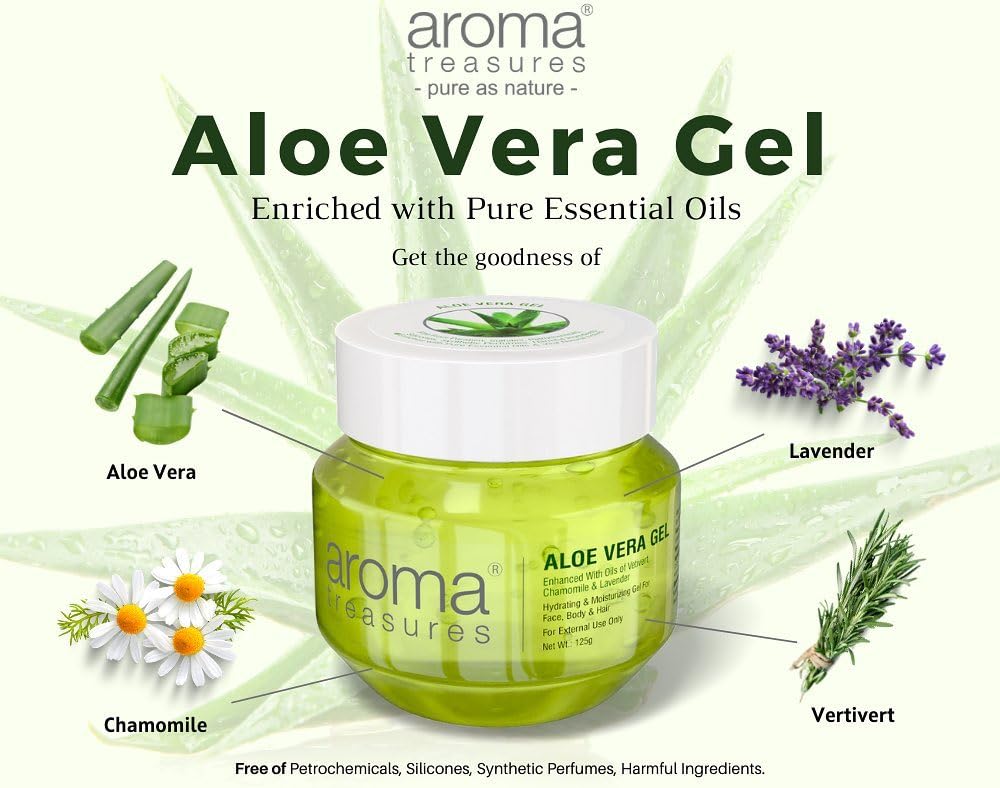 Aroma Treasures Aloe Vera Gel for Face, Body & Hair | Moisturizing & Hydrating Aloevera Gel | 98% Ingredients of Natural Origin | Pure Aloe Vera Gel for Skin, Hair & Pimples | 1kg
