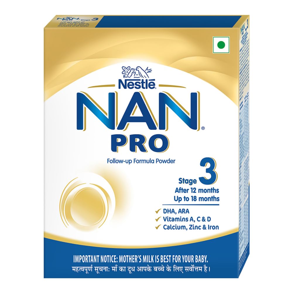 NestlÃ© NAN PRO 3 Follow-Up Formula-Powder After 12 months, Up to 18 months, Stage 3, 400g Pouch in Box