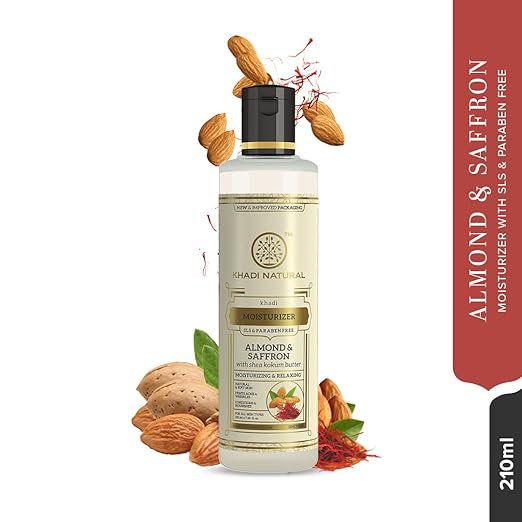 Khadi Natural Almond & Saffron Herbal Moisturizer - 210 ml