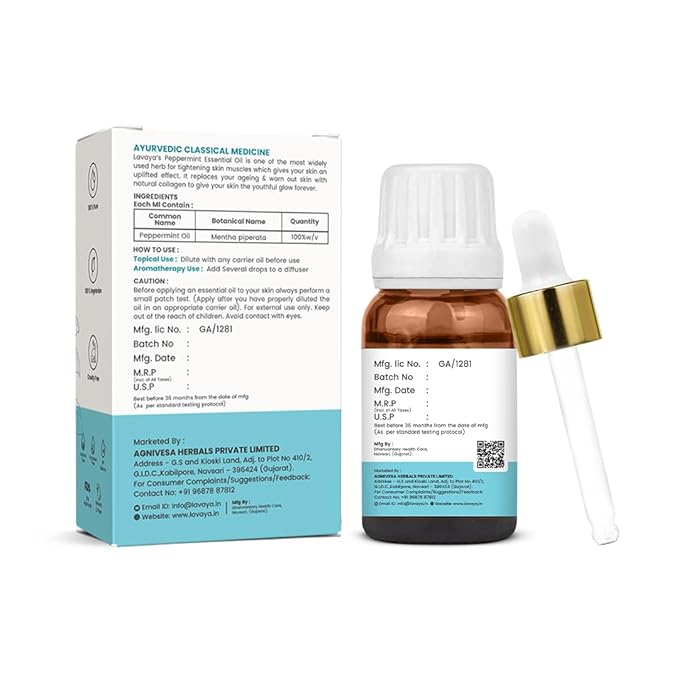 Lavaya Peppermint Essential Oil for Hair & Skin Oil - 15ml
