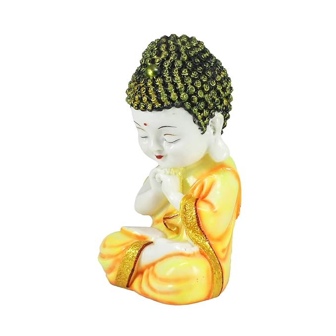 Ecraftindia Child Monk Figurine | Orange