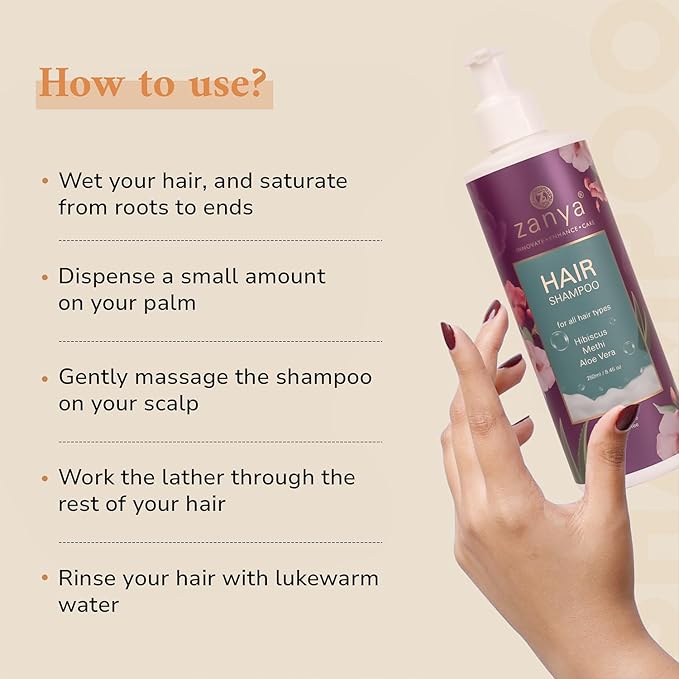Zanya Anti Hair Fall Shampoo Reduces Hair Fall and Breakage - 250 Ml