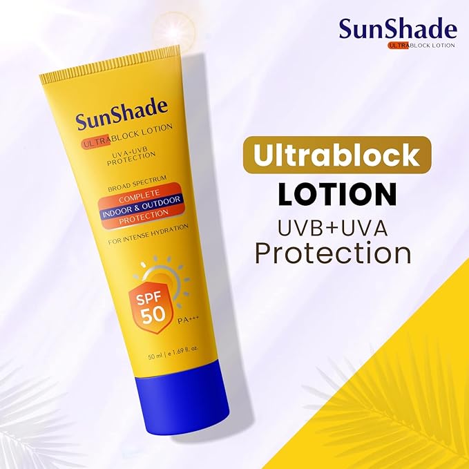 Leeford Sunshade Ultra Block Sunscreen SPF 50 PA+++ Lotion for Face & Body - 50 ml