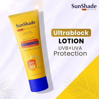 Leeford Sunshade Ultra Block Sunscreen SPF 50 PA+++ Lotion for Face & Body - 50 ml