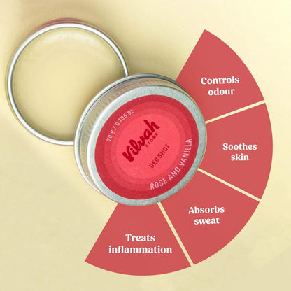 Vilvah Store Rose and Vanilla Deo Shot - 20 gms