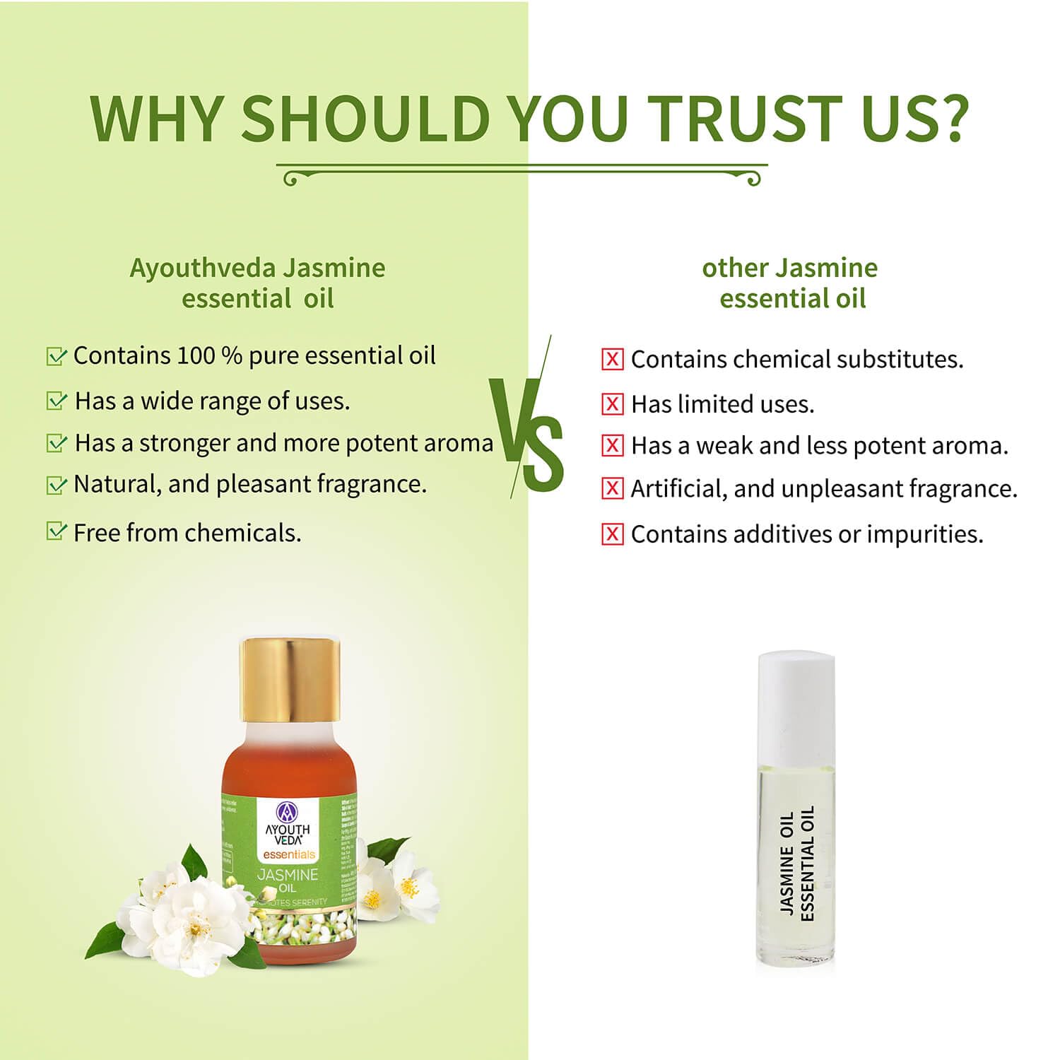 AYOUTHVEDA Jasmine essential oil | For Healthy Skin & Hair | Pure & Natural Aromatherapy oil