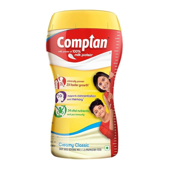 Complan Nutrition Drink Powder for Children Creamy Classic Flavour - 500 gms Jar