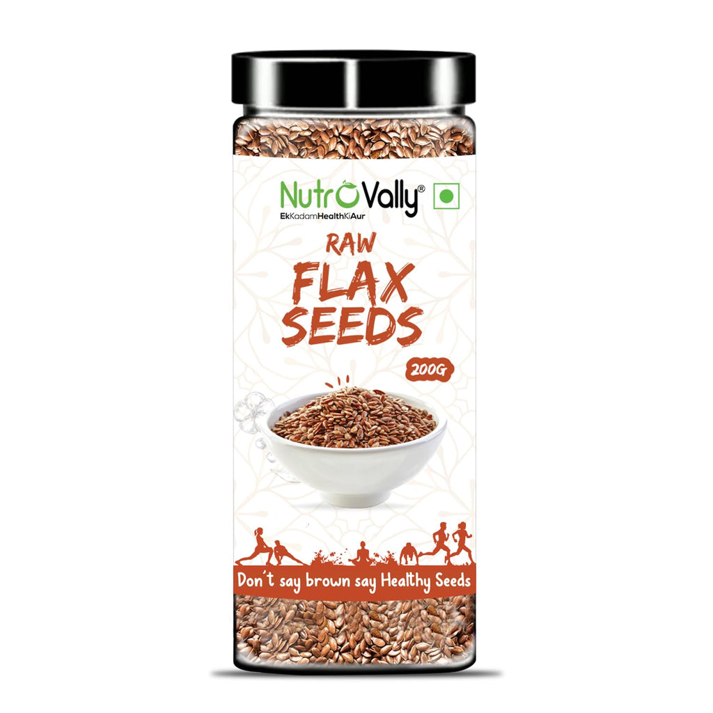 NutroVally Raw Flax Seeds | Rich in Omega-3, Fiber & Plant Protein | Supports Digestive Wellness, Satiety & Energy | Vegan, Gluten-Free Seeds for Smoothies, Salads, Baking & Healthy Snacking