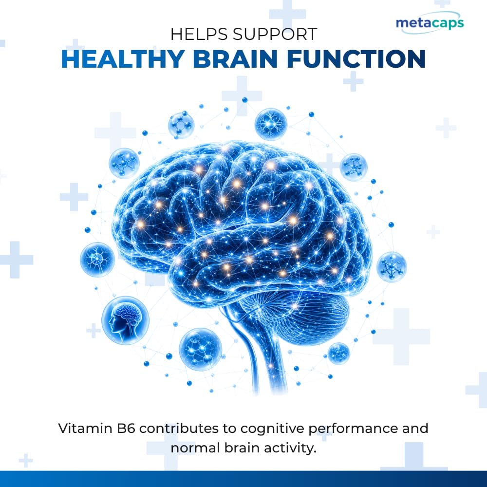 MetaCaps P5P Vitamin B6 â€“ 90 Vegan Capsules | Bio-Active Coenzymated Pyridoxal-5-Phosphate for Maximum Absorption | Supports Nerve Health, Mood Balance & Energy Metabolism | Non-GMO, Gluten-Free