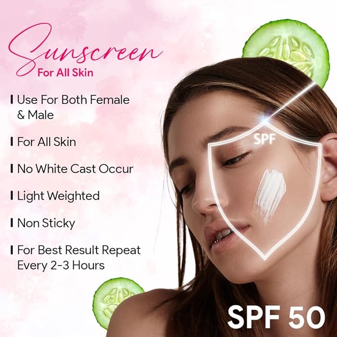 Vamp Beauty Broad Spectrum Sunscreen Spf 50 With Goodness of Flax Seeds - 50 Ml