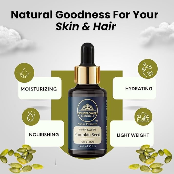 Wildflower Essentials Pure Pumpkin Seed Oil Cold Pressed - 15 ml