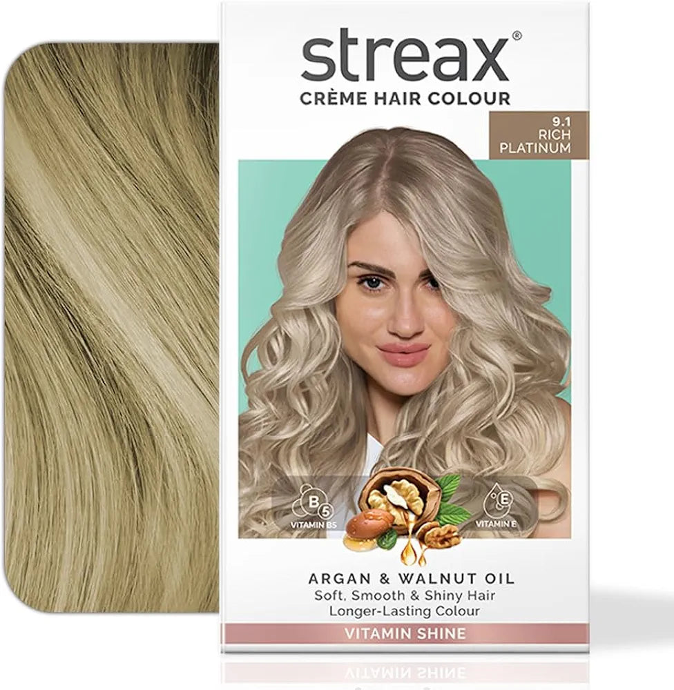 Streax Permanent Hair Colour Grey Coverage Infused with Argan and Walnut Oil For Women -