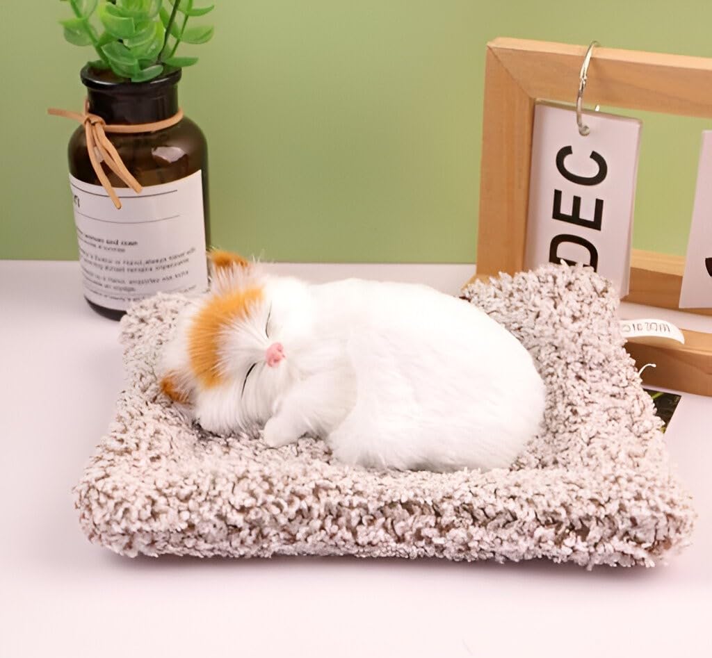 Tickles Lola Sleeping Cat On Carpet Silicone Animal Toy 8 cm