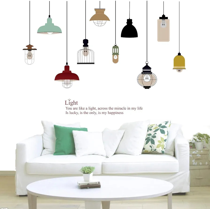 Decal O Decal Hanging Home Decor Light Lamps with Quote Self Adhesive Wall Sticker-Vinyl