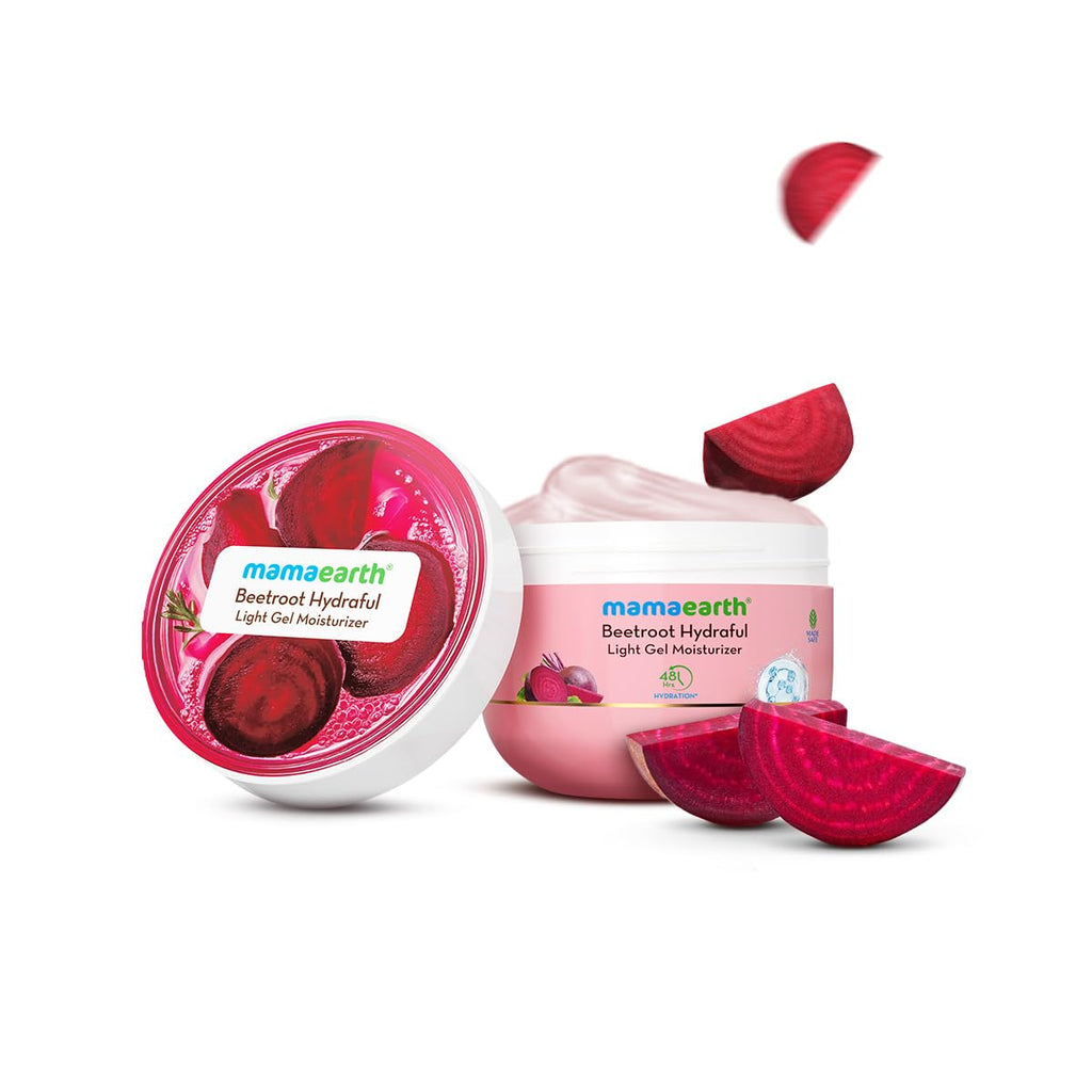 Mamaearth Beetroot Hydraful Light Gel Moisturizer with Beetroot & HA for Hydrated Pink Glow 200g| Long-lasting, Nonsticky Hydration| Oil-free, Lightweight, Quick-absorbing| Free from Harmful Chemicals
