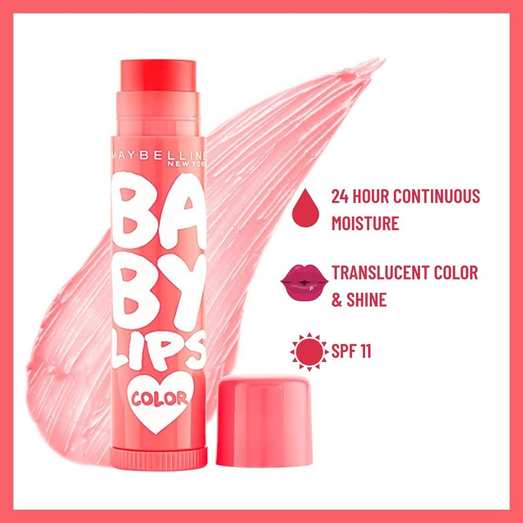 Maybelline New York Lip Balm, With SPF, Moisturises and Protects from the Sun, Pink Lolita & Baby Lips Cherry Kiss, Baby Lips, Pink Lolita, Cherry Kiss, 4g