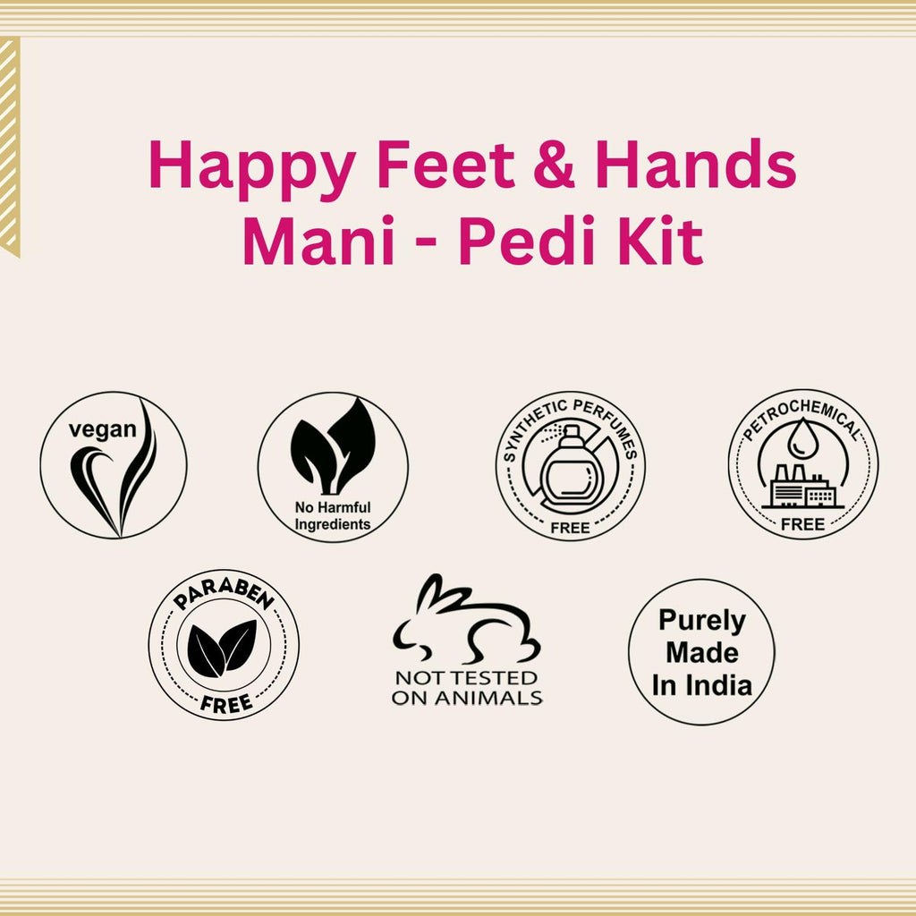Aroma Treasures Happy Feet & Hands Manicure Pedicure Kit (33g/ml) | One-Time Use | Enriched with Pure Essential Oils | Natural Care for Soft & Refreshed Skin
