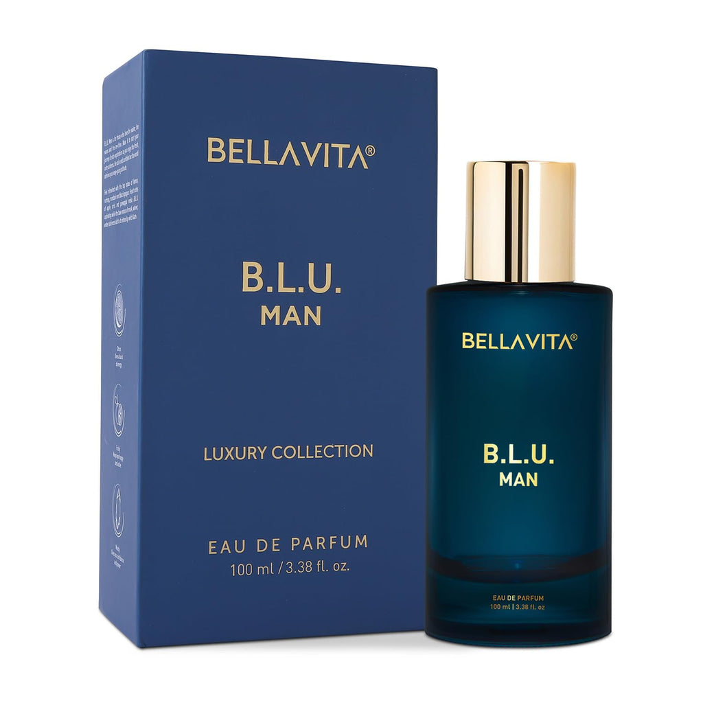 Bella Vita Luxury B.L.U Men Eau De Parfum Liquid Perfume With Lemon, Apple, Musk|Fresh, Refreshing, Energising Long Lasting Edp Fragrance Scent 100Ml