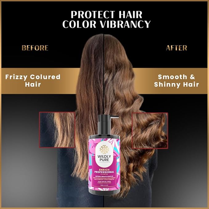Wildly Pure Professional Keratin Colour Protect Shampoo for 72 Hours Smoothening & Strength Men & Women| 300 Ml | Enrich