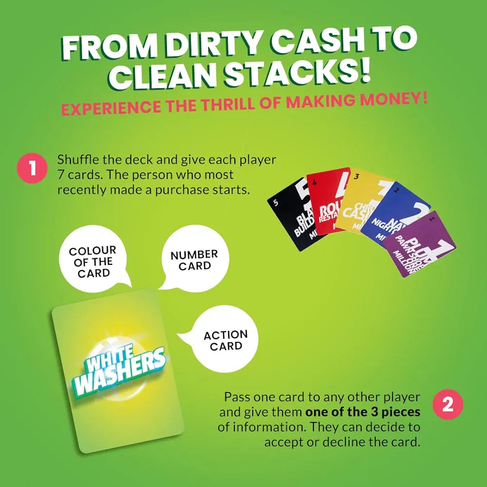 Binca Card Game - White Washers, Bluffing & Strategy Game for All Ages, Fun Family & Party Game for Teens & Adults, Perfect for Ages 12, 13, 14 & Up