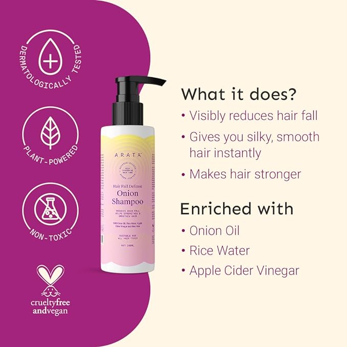 Arata Hair Fall Defense Onion Shampoo - 200 ml