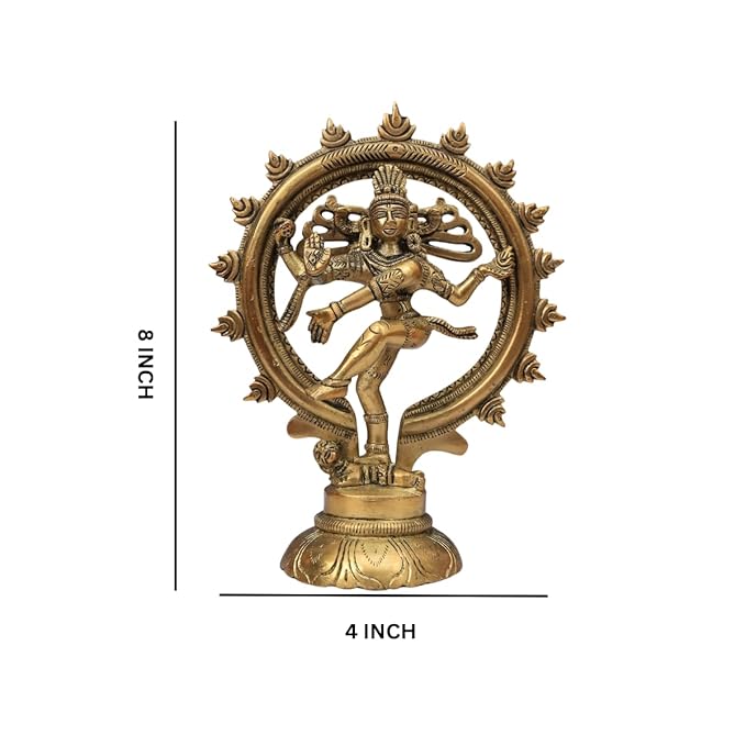 The Advitya Brass Natraj Dancing Shiva | Brass Nataraj Statue Decorative Sculpture Religious Idol