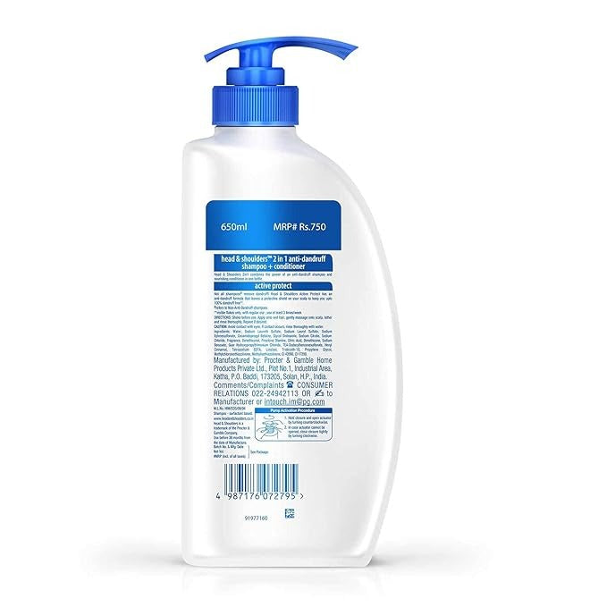Head & Shoulders Anti Dandruff Shampoo + Conditioner Active Protect - 650 ml