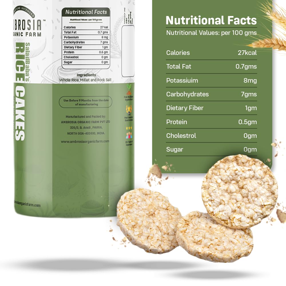 Ambrosial Organic Multigrain Rice Cakes - 100gms