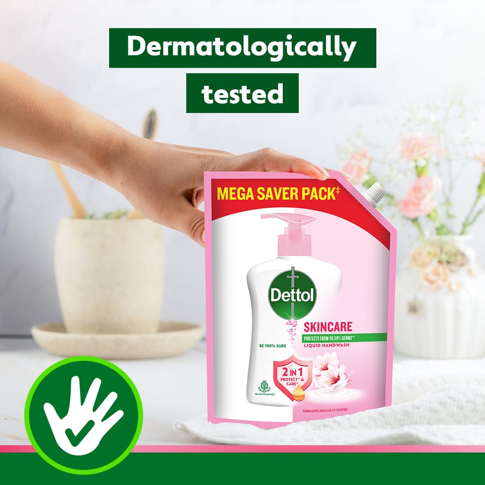 Dettol Liquid Handwash Refill â€“ Skincare Hand Wash- 1350ml | pH Balanced | 10x Better Germ Protection
