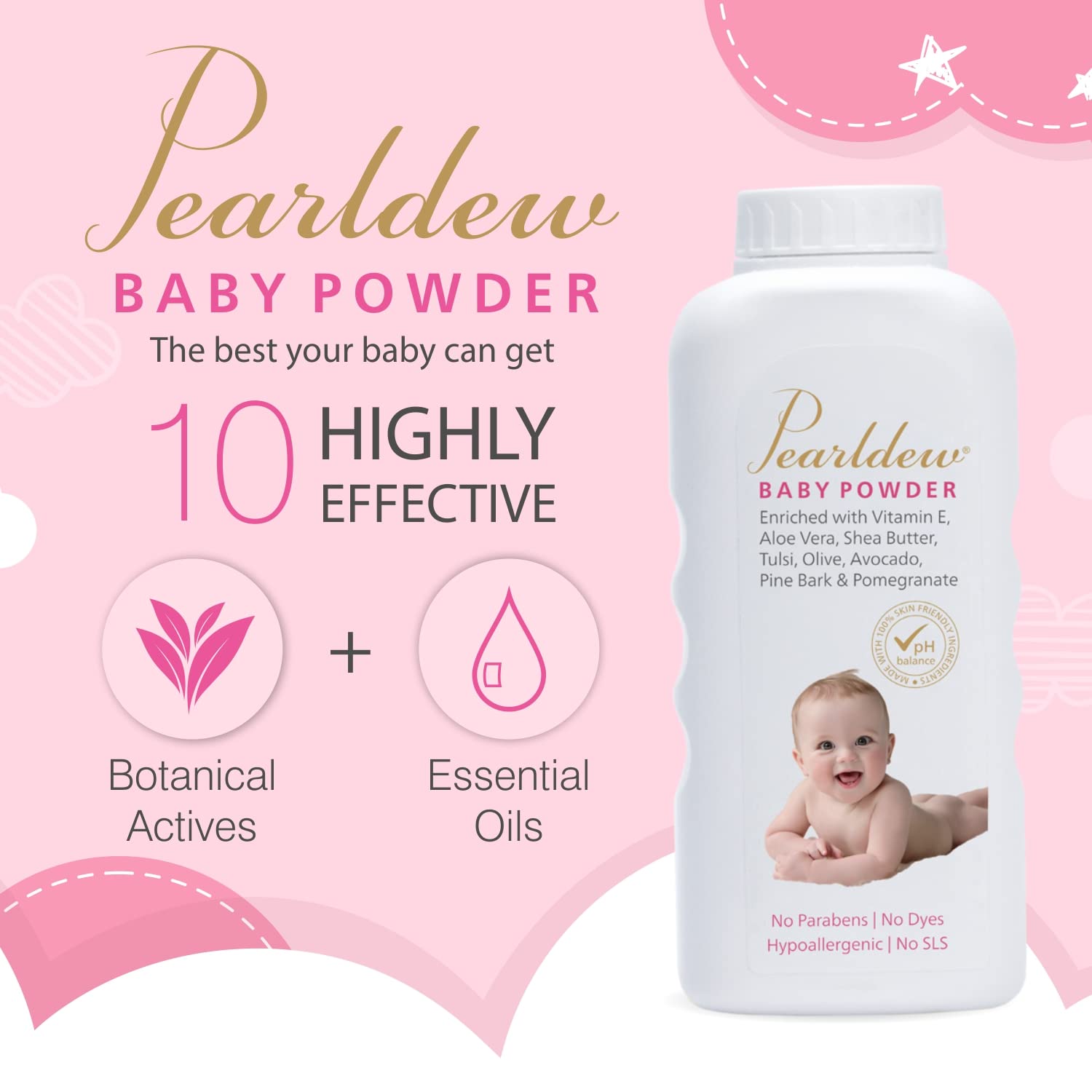 Pearldew Baby Powder - 100 Gms | Pack of 2