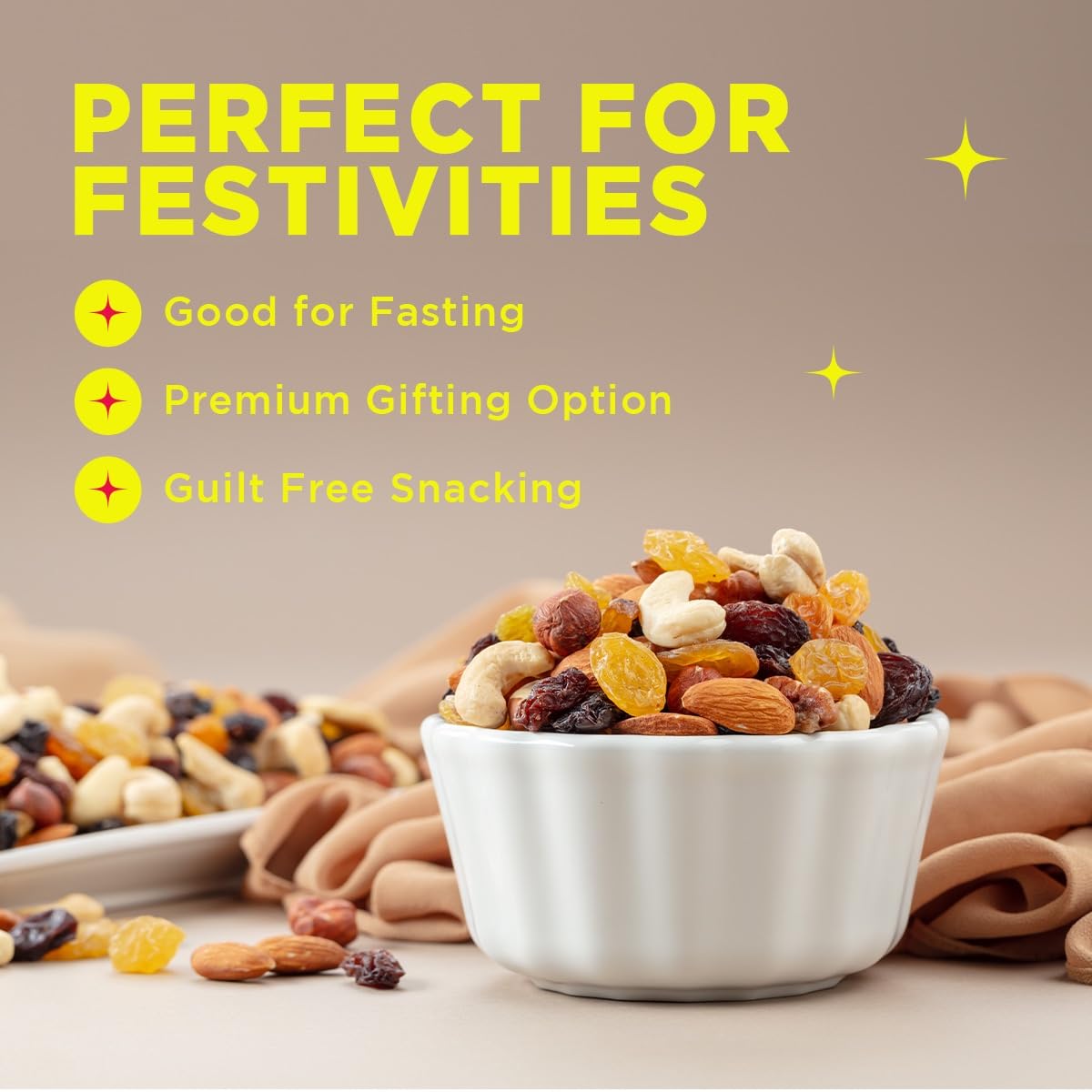 Yogabar Panch Meva Premium Nuts and Dry Fruits Mix- 850 gm-Jar | Almonds | Cashews | Raisin | Dates