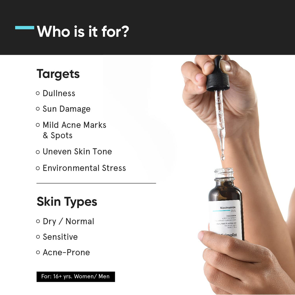 Minimalist Barrier Repair Niacinamide 5% Face Serum for Clear Glowing Skin | Reduces Dullness, Hydrates & Repairs Skin with Vit B3 & Hyaluronic Acid | Day & Night Serum for Dry & Sensitive Skin | For Women & Men | 30 ml