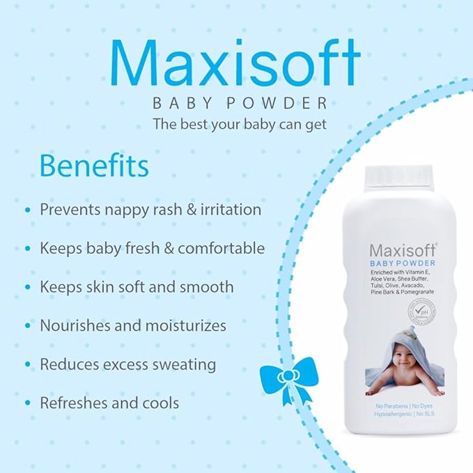 Maxisoft Baby Powder - 100 Gms | Pack of 2