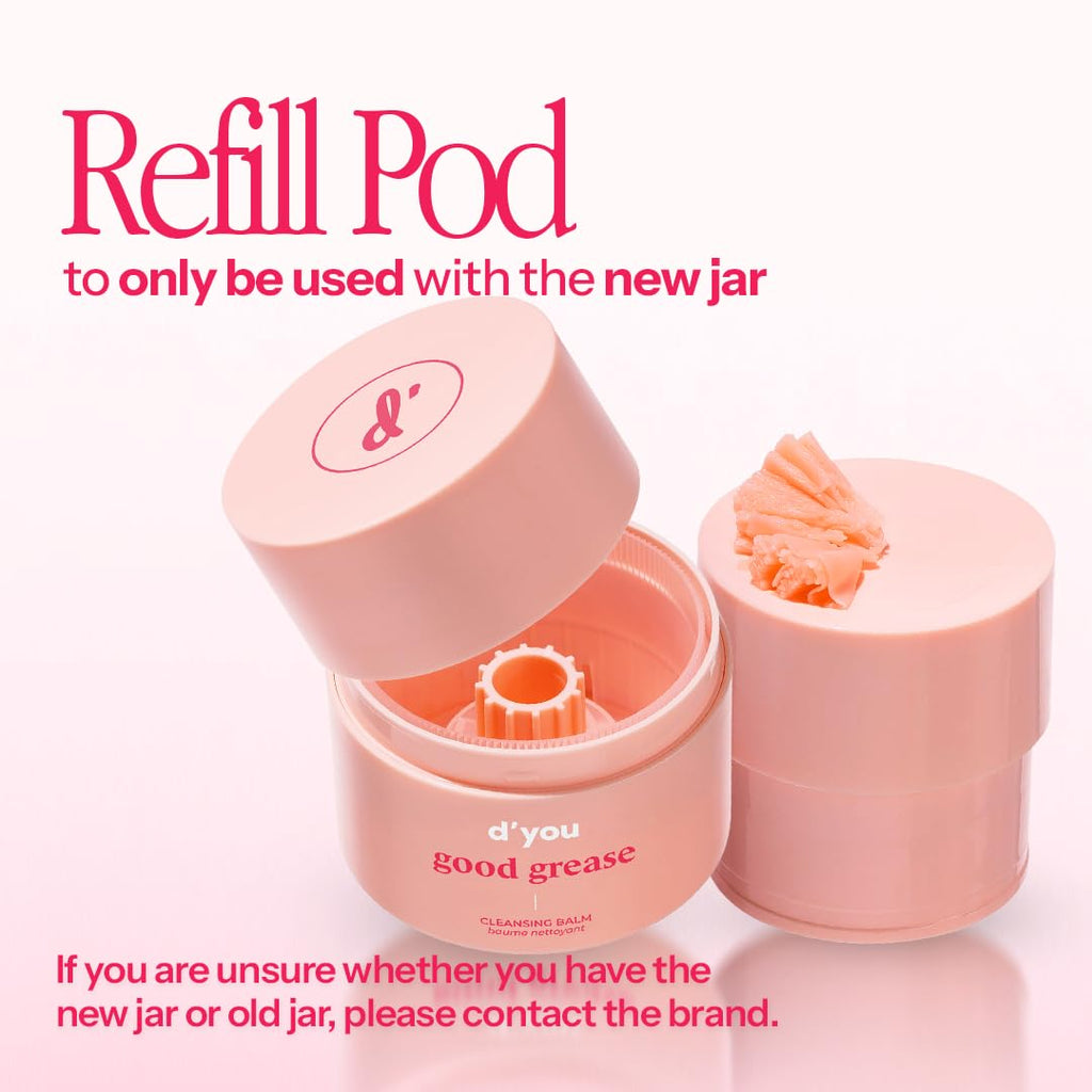 dâ€™you Good Grease Refill | Buttery Cleansing Balm 50 ml Cleanses Makeup, SPF & Grime â€“ Balm-to-Oil Deep Cleanser, Refillable Jar, Vegan & Gentle on Barrier