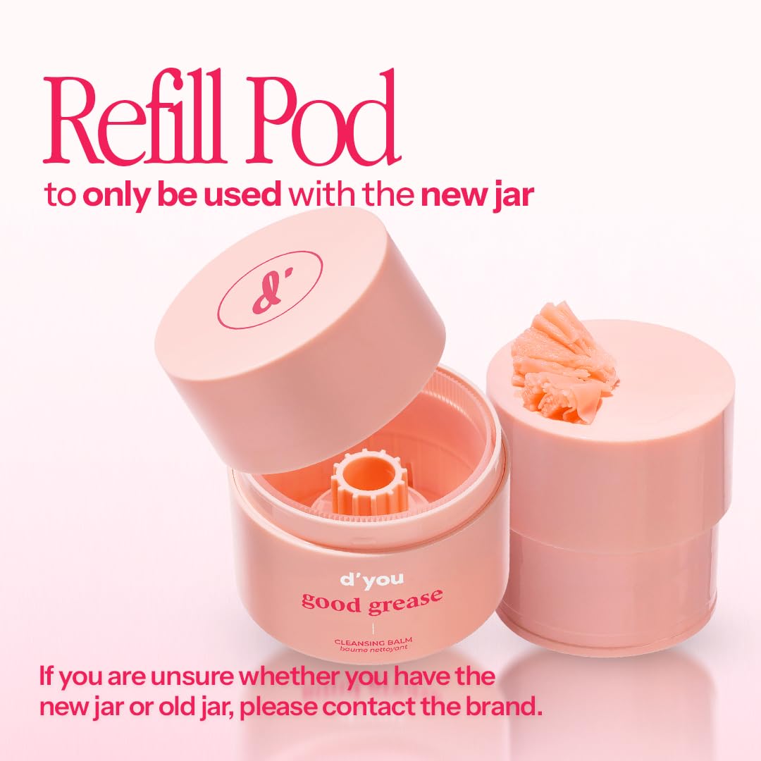 dâ€™you Good Grease Refill | Buttery Cleansing Balm 50 ml Cleanses Makeup, SPF & Grime â€“ Balm-to-Oil Deep Cleanser, Refillable Jar, Vegan & Gentle on Barrier