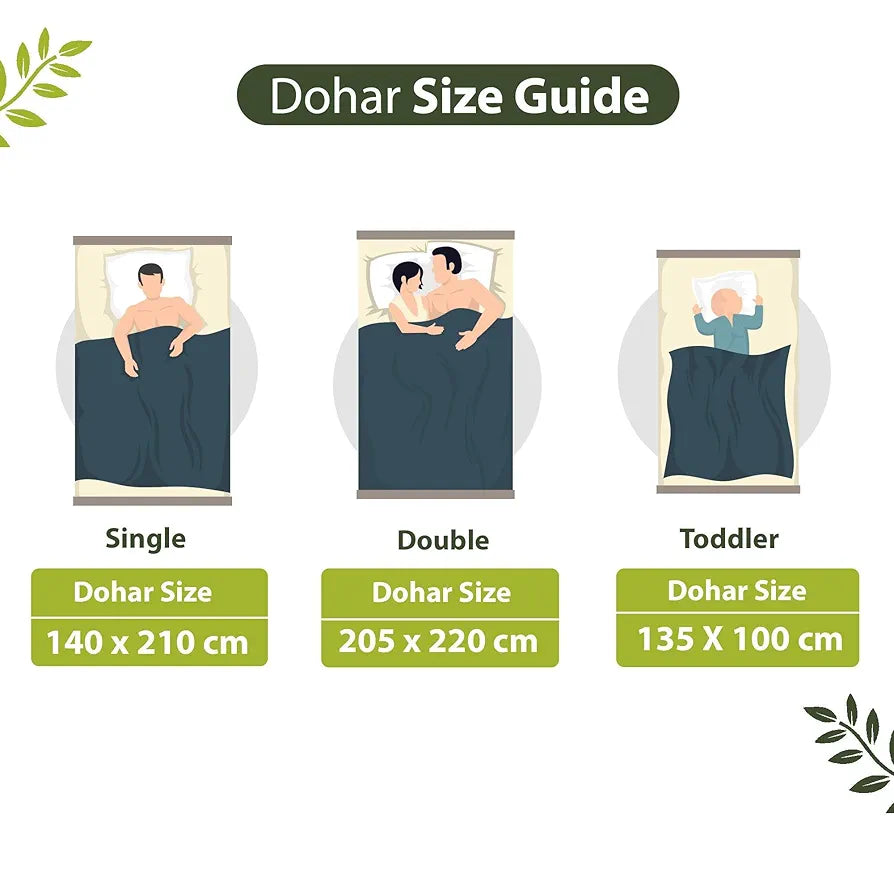 Divine Casa Glace Cotton 120 GSM Reversible Lightweight Printed Double Bed AC Dohar Blanket Quilt Colour Green and Dark Green TC - 120