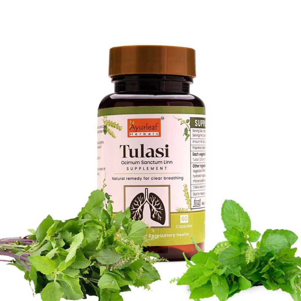 Ayurleaf Herbals Tulsi Capsules - 60 Caps